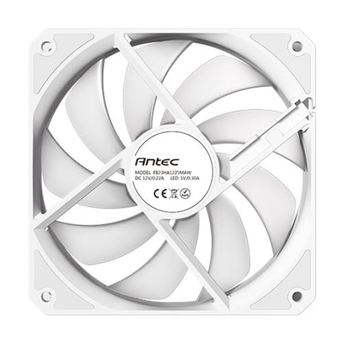 Antec P12R ARGB Reverse PWM 120mm Fan - 4-Pin, White, High-Airflow Cooling, 9-Blade Design with Anti-Vibration Pads - IT Supplies Ltd