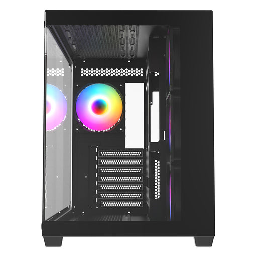 CRONUS Pallas Case, Gaming, Black, Mid Tower, 1 x USB 3.0 / 2 x USB 2.0, Tempered Glass Front & Side Window Panels, Addressable RGB LED Fans, ATX, Micro ATX, Mini-ITX - IT Supplies Ltd