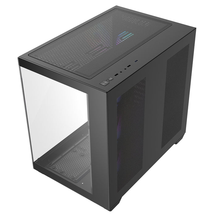 CRONUS Pallas Case, Gaming, Black, Mid Tower, 1 x USB 3.0 / 2 x USB 2.0, Tempered Glass Front & Side Window Panels, Addressable RGB LED Fans, ATX, Micro ATX, Mini-ITX - IT Supplies Ltd