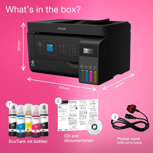 Epson EcoTank ET-3760 All-in-One Printer with Cartridge-Free Printing, Wireless, Scanner, Copier, and High-Yield Ink Perfect for Home or Office - IT Supplies Ltd