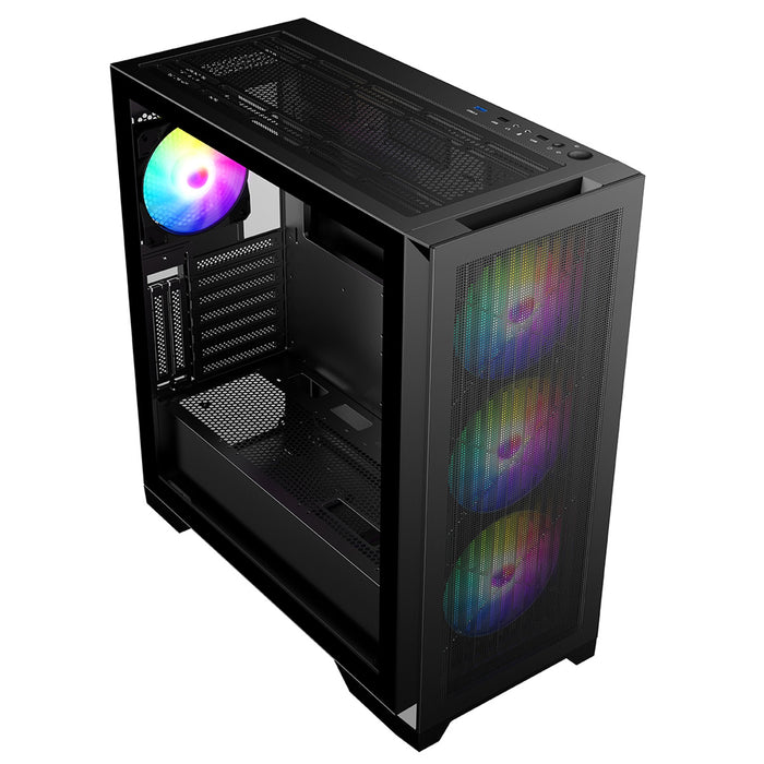 CRONUS Phanes Gaming PC Case, Mid Tower with Tempered Glass, ARGB Lighting, Enhanced Connectivity, and Superior Airflow, ATX, Micro ATX, Mini-ITX, and E-ATX - IT Supplies Ltd