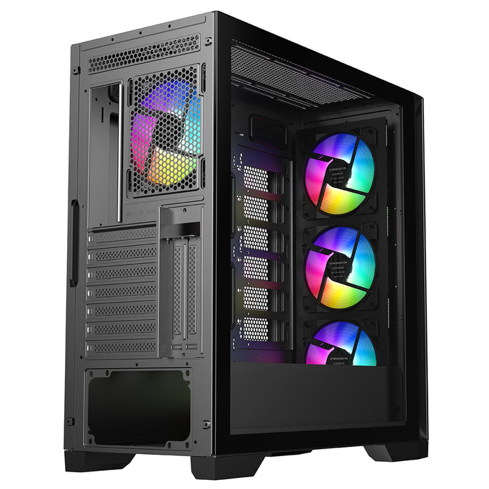 CRONUS Phanes Gaming PC Case, Mid Tower with Tempered Glass, ARGB Lighting, Enhanced Connectivity, and Superior Airflow, ATX, Micro ATX, Mini-ITX, and E-ATX - IT Supplies Ltd