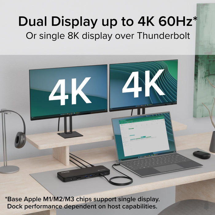 Plugable TBT4-UD5 ThunderBolt 4 Dual Monitor (2x 4K or 1x 8K) 96W USB-C PD Docking Station - IT Supplies Ltd