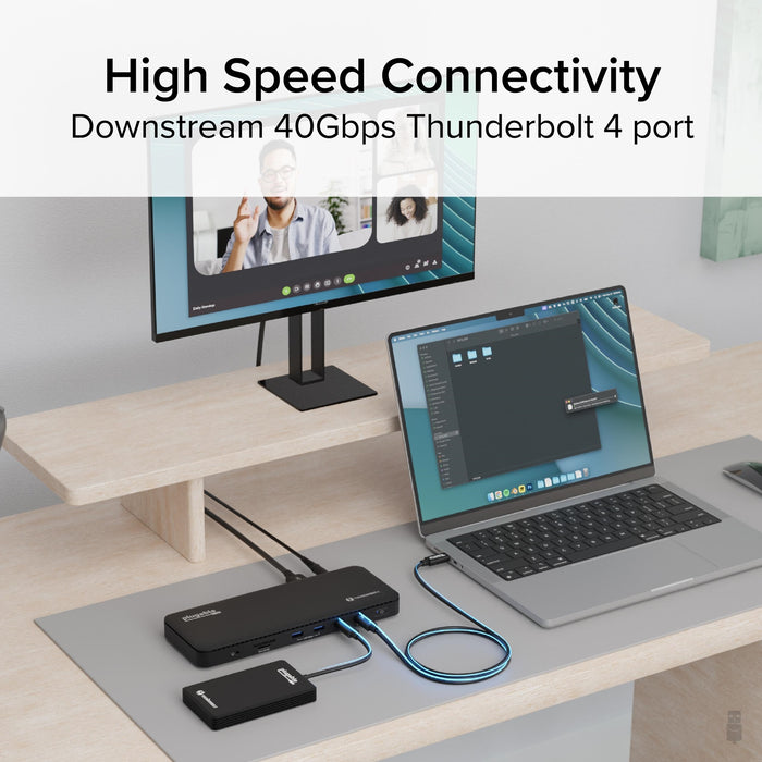 Plugable TBT4-UD5 ThunderBolt 4 Dual Monitor (2x 4K or 1x 8K) 96W USB-C PD Docking Station - IT Supplies Ltd