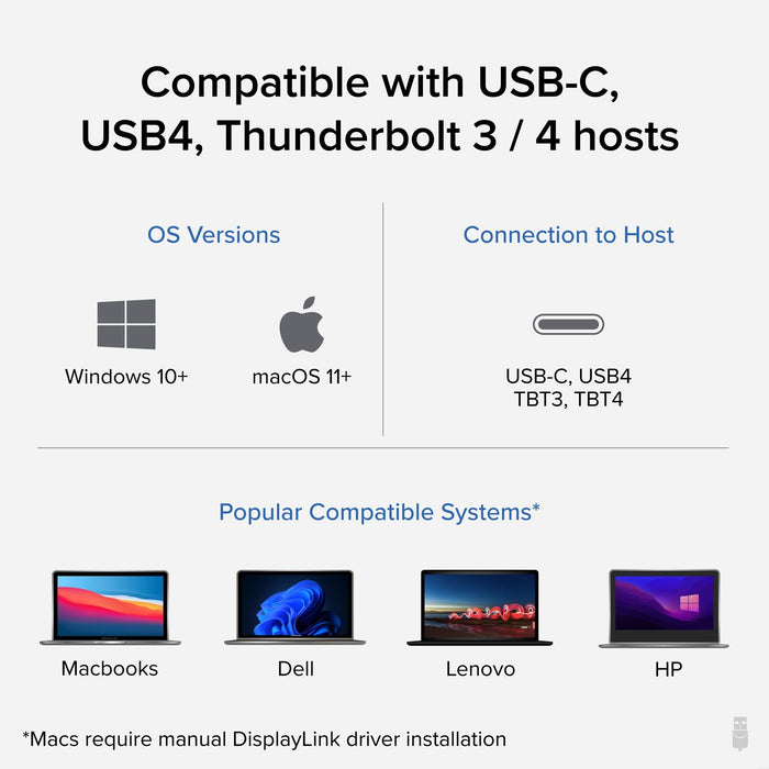 Plugable USBC-6950PDZ USB-C Dual HDMI 100W USB-C PD Docking Station