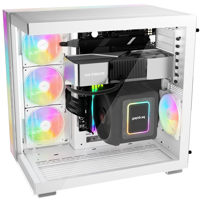 be-quiet! Light Base 600 LX, White, Midi-Tower ATX Case, Massive ARGB LED Strip, Full Windowed Design, 4x Light Wings LX 120mm PWM fans included - IT Supplies Ltd