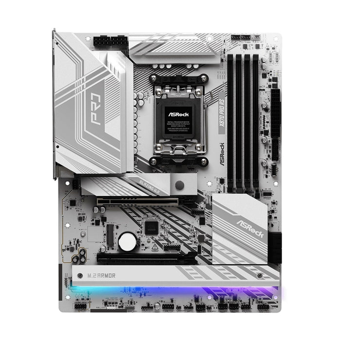 ASRock X870 PRO RS AMD AM5 Socket Motherboard, ATX, 4x DDR5 Slots, 3x M.2 Sockets, 3x USB-C Port, Fitted I/O Shield, 2.5GbE LAN, 1x HDMI Port / 2x USB-C (USB4) - IT Supplies Ltd