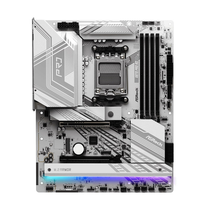 ASRock X870 PRO RS AMD AM5 Socket Motherboard, ATX, 4x DDR5 Slots, 3x M.2 Sockets, 3x USB-C Port, Fitted I/O Shield, 2.5GbE LAN, 1x HDMI Port / 2x USB-C (USB4) - IT Supplies Ltd