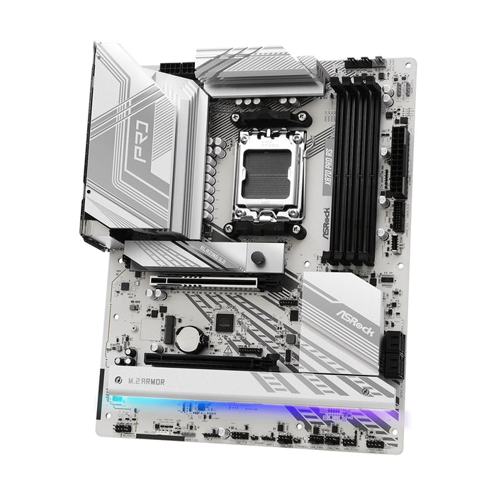 ASRock X870 PRO RS AMD AM5 Socket Motherboard, ATX, 4x DDR5 Slots, 3x M.2 Sockets, 3x USB-C Port, Fitted I/O Shield, 2.5GbE LAN, 1x HDMI Port / 2x USB-C (USB4) - IT Supplies Ltd