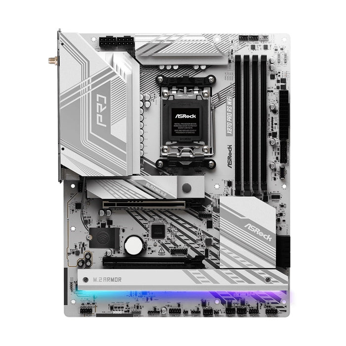 ASRock X870 RIPTIDE WIFI PHANTOM GAMING AMD AM5 Socket Motherboard, ATX, 4x DDR5 Slots, 3x M.2 Sockets, 3x USB-C Port, Fitted I/O Shield, 2.5GbE LAN, Wi-Fi 7, 1x HDMI Port / 2x USB-C (USB4) - IT Supplies Ltd