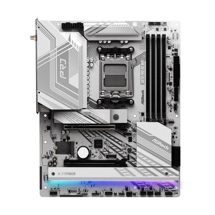 ASRock X870 RIPTIDE WIFI PHANTOM GAMING AMD AM5 Socket Motherboard, ATX, 4x DDR5 Slots, 3x M.2 Sockets, 3x USB-C Port, Fitted I/O Shield, 2.5GbE LAN, Wi-Fi 7, 1x HDMI Port / 2x USB-C (USB4) - IT Supplies Ltd