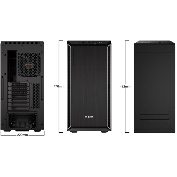 be quiet! Pure Base 600 Case, Silver, Mid Tower, 2 x USB 3.2 Gen 1 Type-A, 3 x Pure Wings 2 Black PWM Fans Included, Completely Sound Insulated with Dampening Materials, Adjustable Top Cover Vent - IT Supplies Ltd