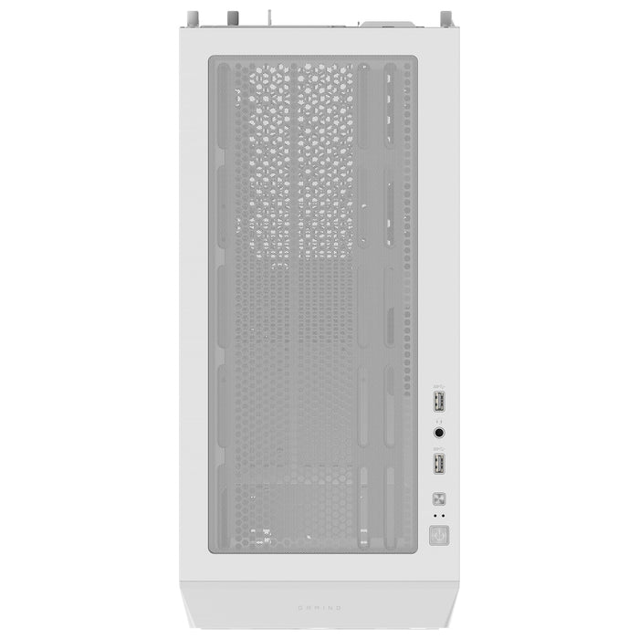 Gigabyte C102 GLASS ICE Mid-Tower Case, White, Tempered Glass Side Panel, USB 3.0 x2, 360mm Liquid Cooling Support, Pre-installed 120mm Fans, RGB Lighting Support, Magnetic Front Panel, PSU Shroud - IT Supplies Ltd