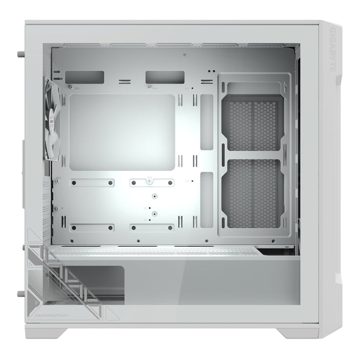 Gigabyte C102 GLASS ICE Mid-Tower Case, White, Tempered Glass Side Panel, USB 3.0 x2, 360mm Liquid Cooling Support, Pre-installed 120mm Fans, RGB Lighting Support, Magnetic Front Panel, PSU Shroud - IT Supplies Ltd