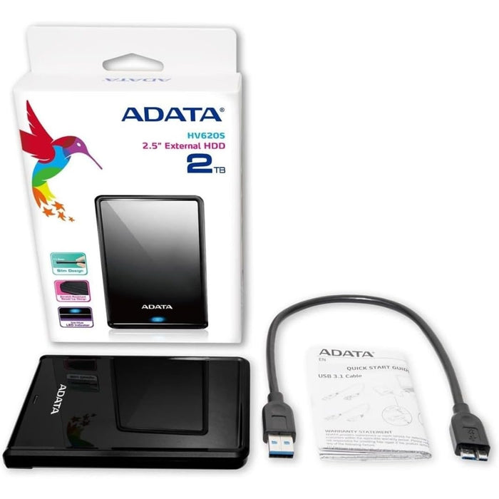 Adata HV620S 4TB USB 3.1 2.5 Inch Portable External Hard Drive, Black - IT Supplies Ltd