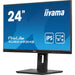 iiyama PROLITE XUB2493HS-B6 24 inch IPS Monitor, Full HD, 0.5ms, HDMI, DisplayPort, Freesync, 100Hz, Speakers, Black, Internal PSU, VESA, Height Adjustable, Pivot - IT Supplies Ltd