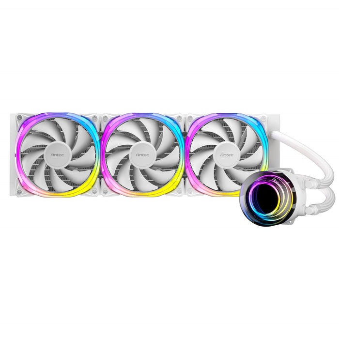 ANTEC Vortex 360 ARGB AiO Liquid CPU Cooler, White, Universal Socket, 360mm Radiator, PWM 2000RPM Fusion ARGB Cooling Fans