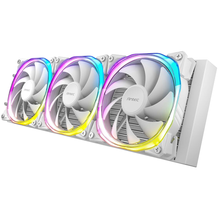 ANTEC Vortex 360 ARGB AiO Liquid CPU Cooler, White, Universal Socket, 360mm Radiator, PWM 2000RPM Fusion ARGB Cooling Fans