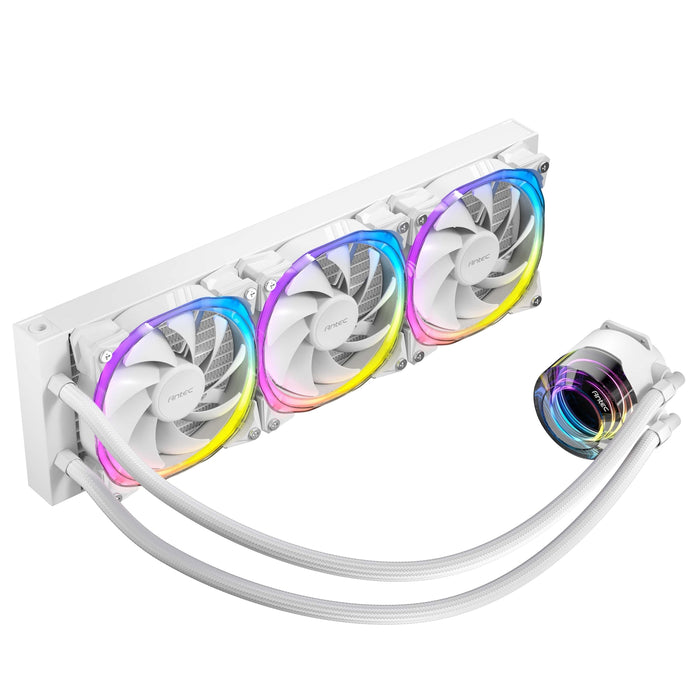 ANTEC Vortex 360 ARGB AiO Liquid CPU Cooler, White, Universal Socket, 360mm Radiator, PWM 2000RPM Fusion ARGB Cooling Fans