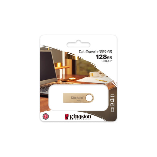 Kingston DataTraveler SE9 G3 128GB USB 3.2 USB Flash Drive, Gold - IT Supplies Ltd