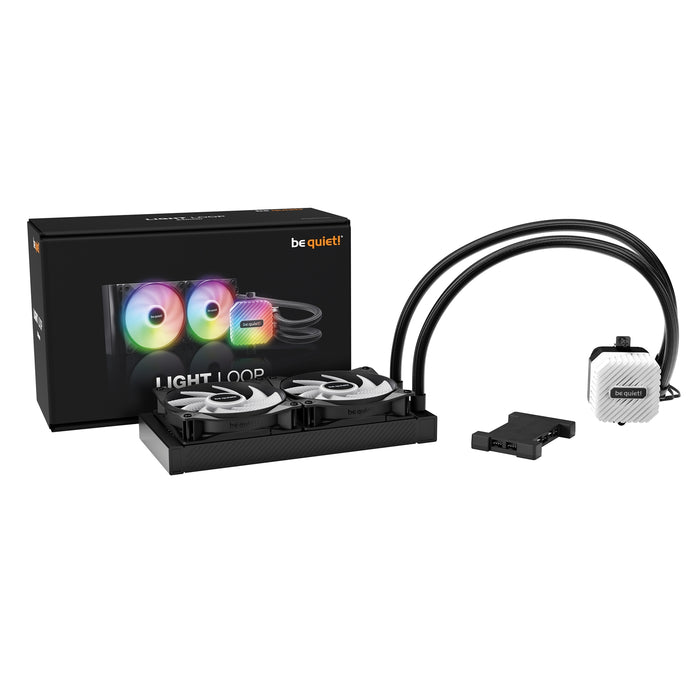 be quiet! Light Loop 240mm Liquid Cooler - High-Performance ARGB All-in-One Water Cooling System with Dual Light Wings LX PWM Fans - IT Supplies Ltd