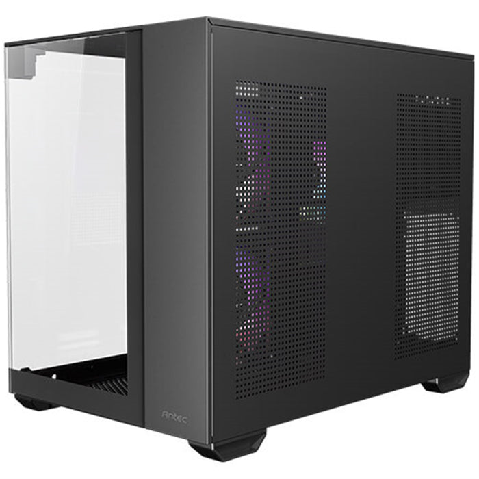 Antec CX600M Trio ARGB Mini Tower Gaming Case, Black, Tempered Glass Panels, Dual Chamber Design, Vertical Cooling, Pre-Installed ARGB Fans, Water Cooling Support,