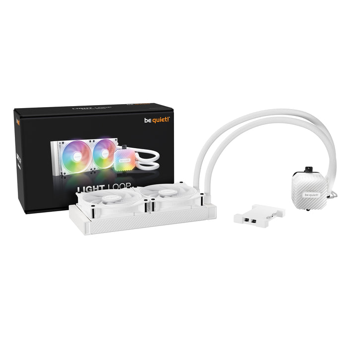 be quiet! Light Loop 240mm AIO CPU Liquid Cooler, High-Performance ARGB Lighting, Dual 120mm PWM Fans, Ultra-Quiet Operation, Easy Maintenance, Intel/AMD Compatible, White