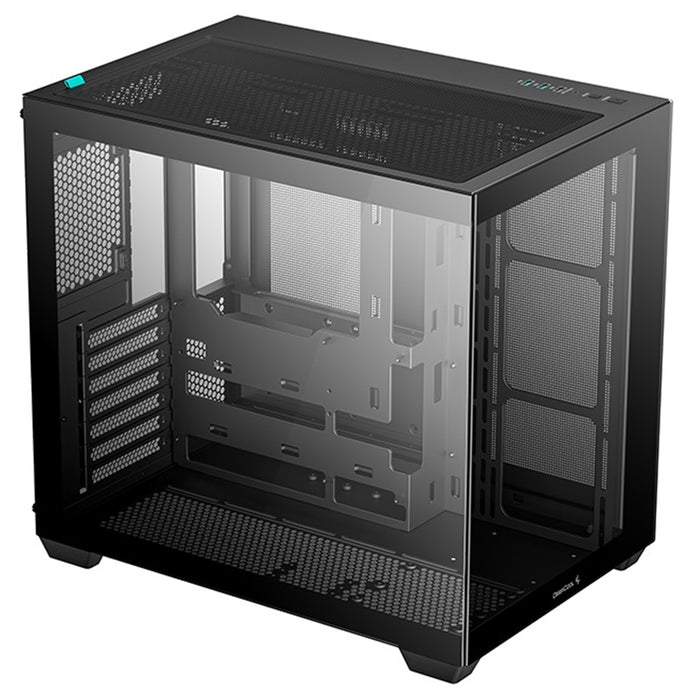 DeepCool CG530 Dual-Chamber Mid Tower Case, Tempered Glass Panels, Advanced Cooling Support, Exceptional Cable Management, Black