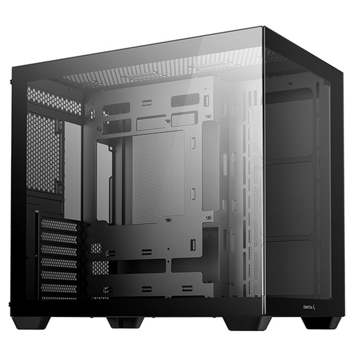 DeepCool CG530 Dual-Chamber Mid Tower Case, Tempered Glass Panels, Advanced Cooling Support, Exceptional Cable Management, Black