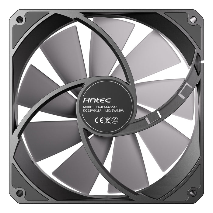 Antec P14 ARGB PWM 140mm Case Fan - Hydraulic Bearing, 240-1350 RPM, Black