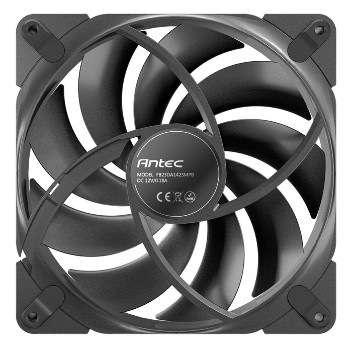 Antec Tranquil 140 ARGB PWM Case Fan - Fluid Dynamic Bearing, 450-1500 RPM, Black