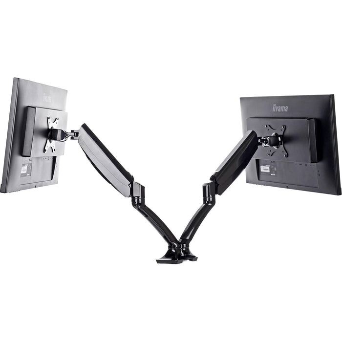 iiyama DS3002C-B1 Dual Gas Spring Monitor Arm, Desk Mount, Fits 2 x 27 Inch Flat Screens, Tilt, Swivel, Height, Rotation