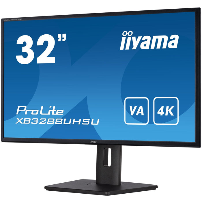 iiyama PROLITE XB3288UHSU-B5 32 Inch 4K Monitor, IPS, 3ms, 60hz, FreeSync, HDMIx2, Display Port, USB Hub, PIP, Speakers, Int PSU, Height Adjustable, VESA