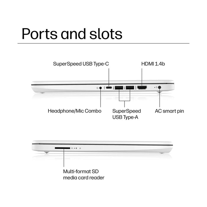 HP 14s-dq5013na Laptop, 14 Inch Full HD 1080p Screen, Intel Core i3-1215U 12th Gen, 4GB RAM, 128GB SSD, Windows 11 Home S