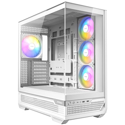 Antec C7 ARGB Mid Tower Tempered Glass PC Gaming Case - White, 3x 120mm & 1x 140mm ARGB Fans, USB 3.2 Gen2, EATX/ATX/mATX/mITX Support - IT Supplies Ltd