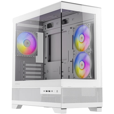 ANTEC CX500M Micro Tower Gaming Case, White, 2 x USB 3.0 / 1 x USB Type-C, Tempered Glass Side Panel, Micro-ATX/ITX - IT Supplies Ltd