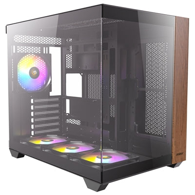 Antec CX800 Wood ARGB Mid-Tower PC Case - 270° Panoramic View, Tempered Glass, 9 Fan Positions, USB Type-C - IT Supplies Ltd