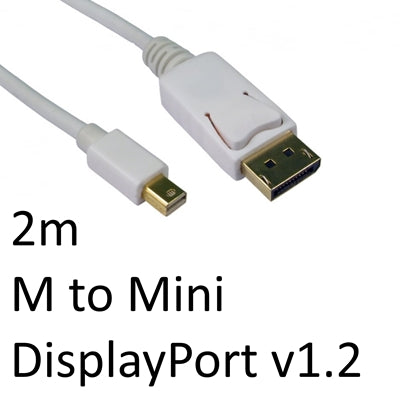 DisplayPort 1.2 (M) to Mini DisplayPort 1.2 (M) 2m White OEM Display Cable - IT Supplies Ltd