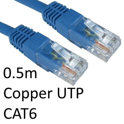 RJ45 (M) to RJ45 (M) CAT6 0.5m Blue OEM Moulded Boot Copper UTP Network Cable - IT Supplies Ltd