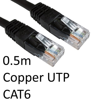 RJ45 (M) to RJ45 (M) CAT6 0.5m Black OEM Moulded Boot Copper UTP Network Cable - IT Supplies Ltd