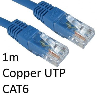 RJ45 (M) to RJ45 (M) CAT6 1m Blue OEM Moulded Boot Copper UTP Network Cable - IT Supplies Ltd