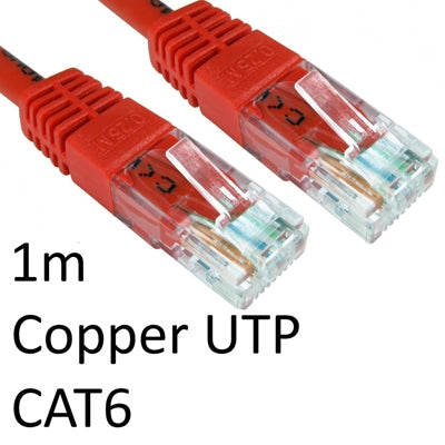 RJ45 (M) to RJ45 (M) CAT6 1m Red OEM Moulded Boot Copper UTP Network Cable - IT Supplies Ltd