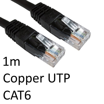 RJ45 (M) to RJ45 (M) CAT6 1m Black OEM Moulded Boot Copper UTP Network Cable - IT Supplies Ltd