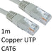 RJ45 (M) to RJ45 (M) CAT6 Grey OEM Moulded Boot Copper UTP Network Cable 1m - IT Supplies Ltd