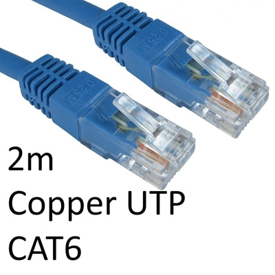 RJ45 (M) to RJ45 (M) CAT6 2m Blue OEM Moulded Boot Copper UTP Network Cable - IT Supplies Ltd