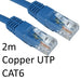 RJ45 (M) to RJ45 (M) CAT6 2m Blue OEM Moulded Boot Copper UTP Network Cable - IT Supplies Ltd