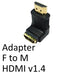 HDMI 1.4 (F) to HDMI 1.4 (M) Black OEM Right Angled Adapter - IT Supplies Ltd