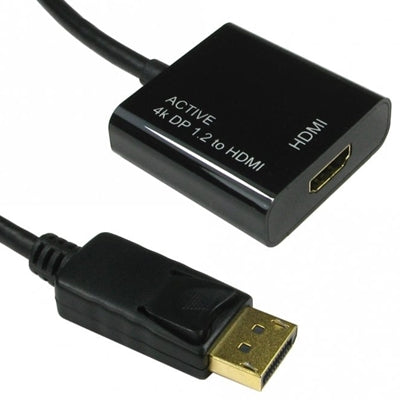 DISPLAY PORT V1.2 - HDMI ACTIVE ADAP 4K 15CM BLACK - IT Supplies Ltd