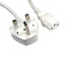 UK Mains to IEC C13 Kettle 1.8m White OEM Power Cable - IT Supplies Ltd