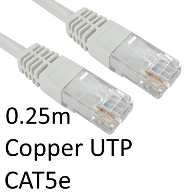 RJ45 (M) to RJ45 (M) CAT5e 0.25m White OEM Moulded Boot Copper UTP Network Cable - IT Supplies Ltd